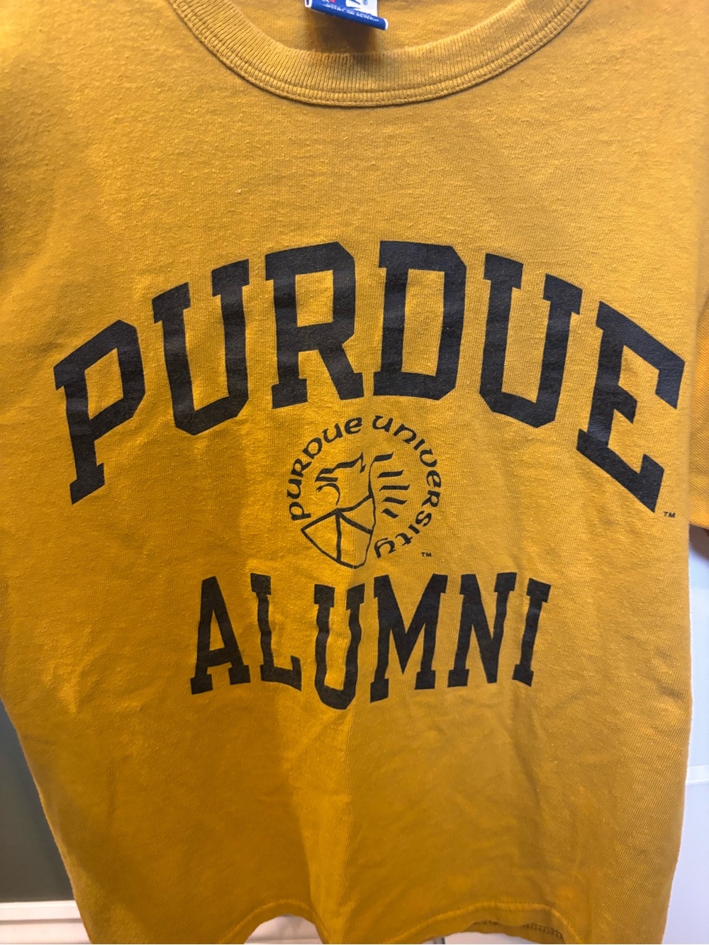 Vintage 90’s Champion Purdue Alumni Tee in Mustard Yellow - Picture 5 of 7
